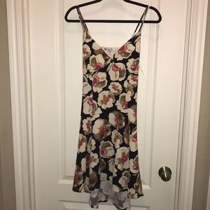 Black and white flowered High-low mini dress